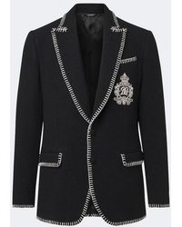 Dolce & Gabbana - Dg Embellished Wool-Blend Tweed Blazer - Lyst