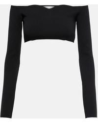 Nina Ricci - Off-Shoulder Wool-Blend Crop Top - Lyst