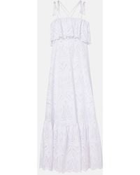 Etro - Broderie Anglaise Cotton-Blend Maxi Dress - Lyst