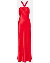 RIXO London - Losanna Halterneck Satin Gown - Lyst