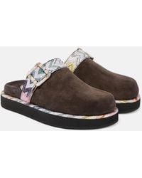 Missoni - Zigzag Suede Clogs - Lyst