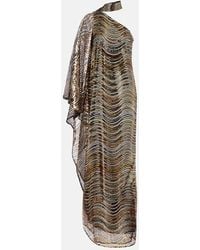 ‎Taller Marmo - Vestido De Fiesta Asimetrico Glaum Con Lentejuelas - Lyst