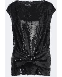 Simone Rocha - Top Peplum Con Lentejuelas Y Lazo - Lyst