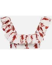 La DoubleJ - Boy Floral Ruffled Bikini Top - Lyst