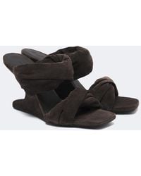 Rick Owens - Twisted Cantilever Suede Wedge Mules - Lyst