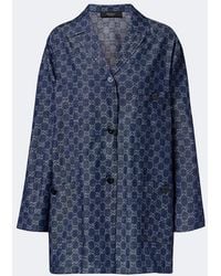 Gucci - Gg Jacquard Denim Shirt - Lyst