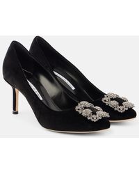 Manolo Blahnik - Hangisi 70 Embellished Velvet Pumps - Lyst