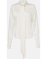 Stella McCartney - Tie-Neck Satin Blouse - Lyst