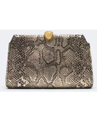 Nour Hammour - Lou Snake-Effect Leather Clutch - Lyst