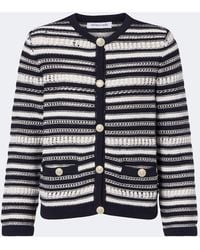 Veronica Beard - Bellingham Striped Cotton Cardigan - Lyst