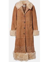RIXO London - Cienna Embroidered Suede Coat - Lyst