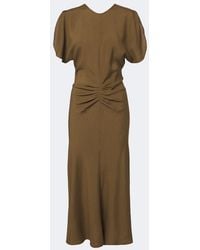Victoria Beckham - Bela Ruched Midi Dress - Lyst