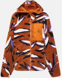 adidas By Stella McCartney - Leaf-print Zip-up Fleece Jacket - Lyst