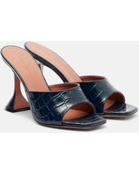 AMINA MUADDI - Lupita Croc-Effect Leather Mules - Lyst