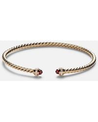 David Yurman - Cablespira Flex 18Kt Cuff Bracelet With Garnets And Diamonds - Lyst