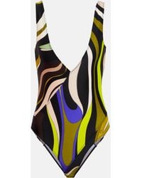 Emilio Pucci - Printed Jersey Swimsuit - Lyst