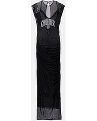 Jean Paul Gaultier - Logo Sequined Mesh Maxi Dress - Lyst