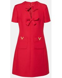 Valentino - Crepe Couture Bow-Detail Minidress - Lyst