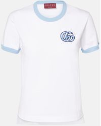 Gucci - T-Shirt Aus Baumwoll-Jersey Mit Stickerei - Lyst