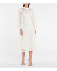 Zimmermann Mae Lace-trimmed Midi Dress - White