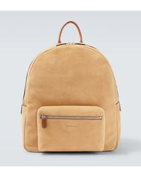 Kiton - Leather-Trimmed Suede Backpack - Lyst