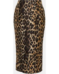 Balmain - High-rise Leopard-print Midi Skirt - Lyst