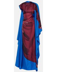 ROKSANDA - Senvu Cape-panel Silk Maxi Dress - Lyst