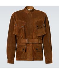 dunhill - Belted Suede Field Jacket - Lyst