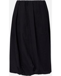 Brunello Cucinelli - Gathered Cotton-Blend Midi Skirt - Lyst