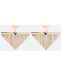 Prada - Triangle Embellished Earrings - Lyst