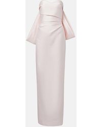 Monique Lhuillier - Bow-Detail Satin Gown - Lyst