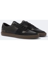 Common Projects - Bball Duo Suede-Trimmed Leather Sneakers - Lyst