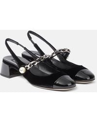 Miu Miu - 35 Embellished Velvet Pumps - Lyst