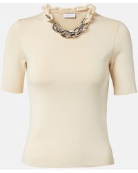 Rabanne - Chain-Detail Silk And Cotton-Blend Top - Lyst