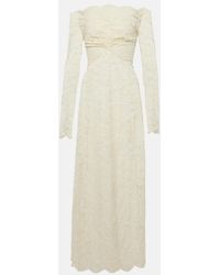 Rabanne - Off-Shoulder Lace Maxi Dress - Lyst