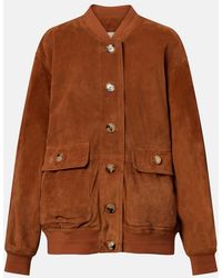 Valentino - Caban Suede Bomber Jacket - Lyst