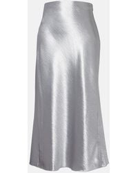 Tory Burch - Satin Midi Skirt - Lyst