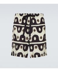 Commas - Printed Cotton And Silk Shorts - Lyst
