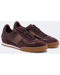 Etro - Pegaso Suede-Trimmed Leather Sneakers - Lyst