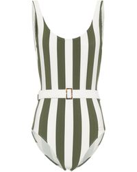 Solid & Striped Gestreifter 'Anne Marie' Badeanzug - Grün