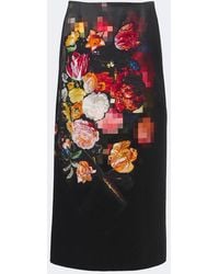 Dries Van Noten - Floral Cotton And Silk Midi Skirt - Lyst