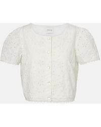 Posse - Salma Embroidered Cotton Top - Lyst