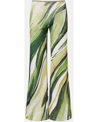 Christopher Esber - Printed Ribbed-Knit Jersey Wide-Leg Pants - Lyst