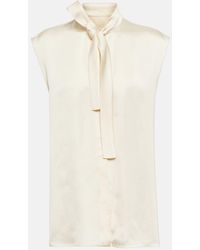 Jil Sander - Satin Sleeveless Blouse - Lyst
