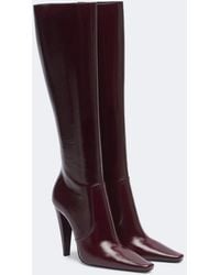 Saint Laurent - 77 Leather Knee-High Boots - Lyst
