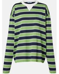 Prada - Striped Cotton Jersey T-Shirt - Lyst