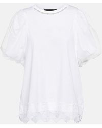 Simone Rocha - T-shirt in cotone con perle bijoux - Lyst