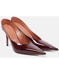AMINA MUADDI - Anok 90 Patent Leather Mules - Lyst