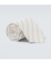 Saint Laurent - Striped Silk Tie - Lyst