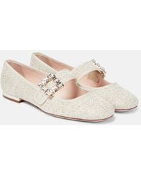 Roger Vivier - Tres Vivier Embellished Ballet Flats - Lyst